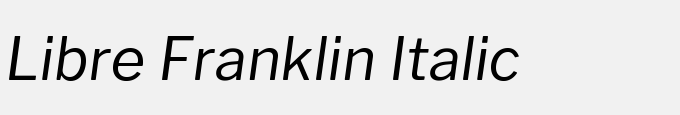 Libre Franklin Italic