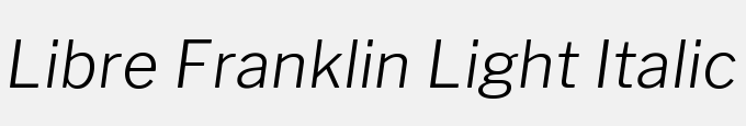 Libre Franklin Light Italic