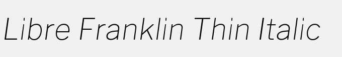 Libre Franklin Thin Italic