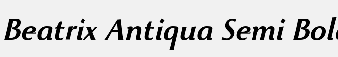 Beatrix Antiqua Semi Bold Italic
