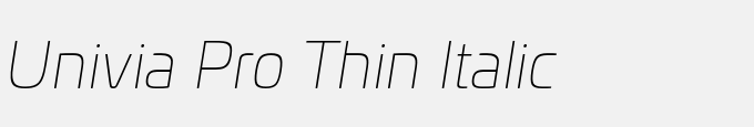 Univia Pro Thin Italic