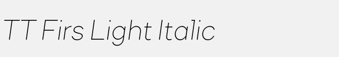 TT Firs Light Italic