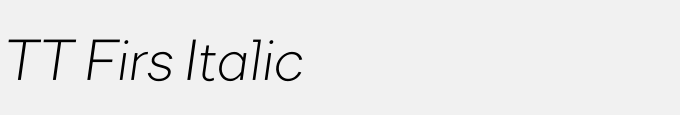 TT Firs Italic