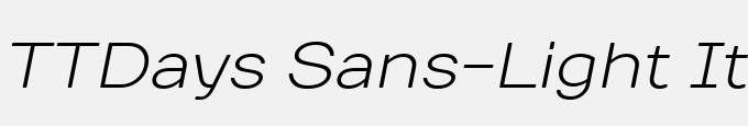 TTDays Sans-Light Italic