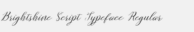 Brightshine Script Typeface Regular