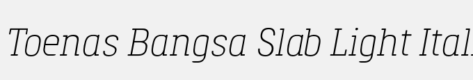 Toenas Bangsa Slab Light Italic