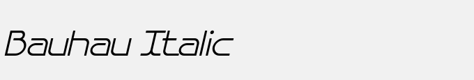 Bauhau Italic