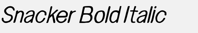 Snacker Bold Italic