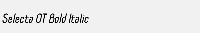 Selecta OT Bold Italic
