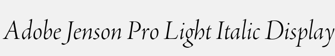 Adobe Jenson Pro Light Italic Display
