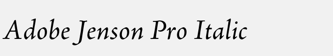 Adobe Jenson Pro Italic