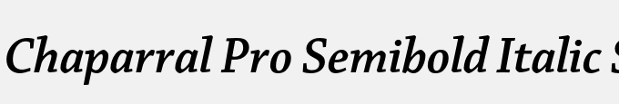 Chaparral Pro Semibold Italic Subhead