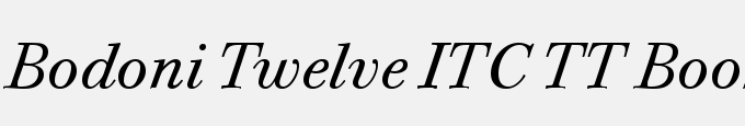 Bodoni Twelve ITC TT Book Italic