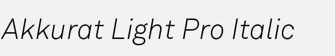 Akkurat Light Pro Italic