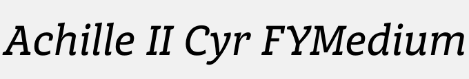 Achille II Cyr FYMedium Italic