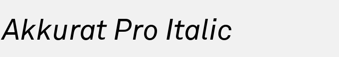 Akkurat Pro Italic
