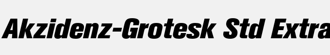 Akzidenz-Grotesk Std Extra Bld It