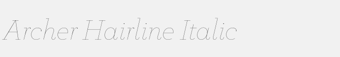 Archer Hairline Italic
