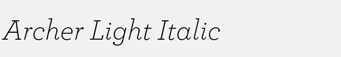 Archer Light Italic