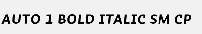 Auto 1 Bold Italic Sm Cp