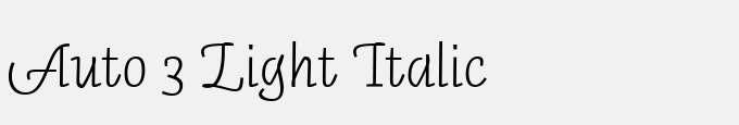 Auto 3 Light Italic