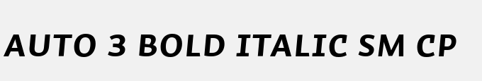 Auto 3 Bold Italic Sm Cp