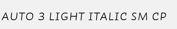 Auto 3 Light Italic Sm Cp