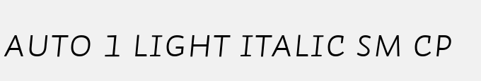 Auto 1 Light Italic Sm Cp