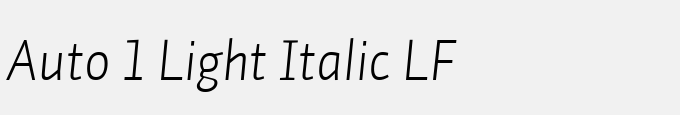 Auto 1 Light Italic LF
