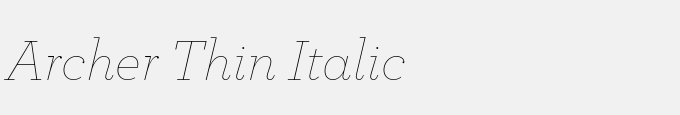 Archer Thin Italic