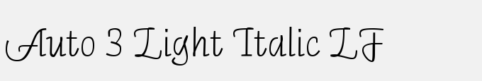 Auto 3 Light Italic LF