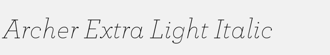Archer Extra Light Italic