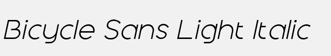 Bicycle_Sans Light_Italic
