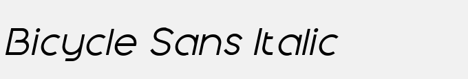 Bicycle_Sans Italic