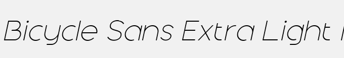 Bicycle_Sans Extra Light_Italic