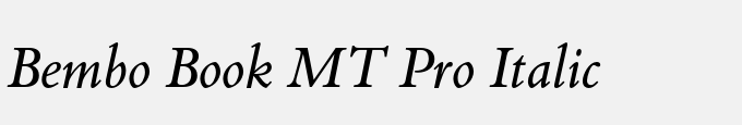 Bembo Book MT Pro Italic