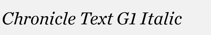 Chronicle Text G1 Italic