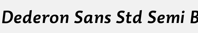 Dederon Sans Std Semi Bold Italic