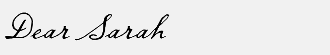 Dear Sarah