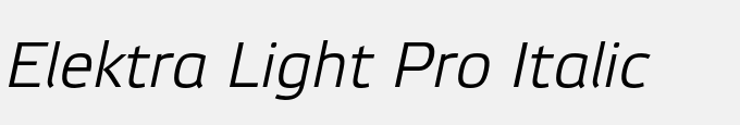 Elektra Light Pro Italic