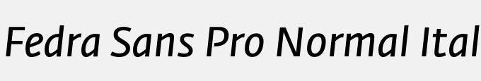 Fedra Sans Pro Normal Italic
