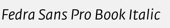 Fedra Sans Pro Book Italic