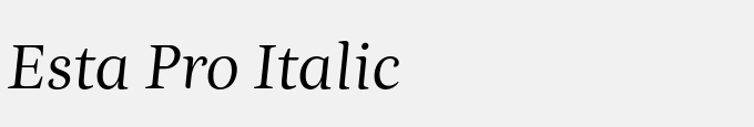 Esta Pro Italic