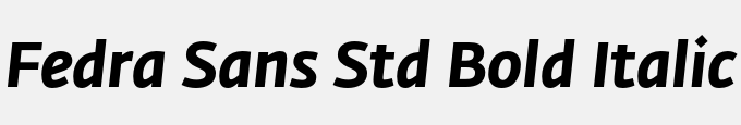 Fedra Sans Std Bold Italic