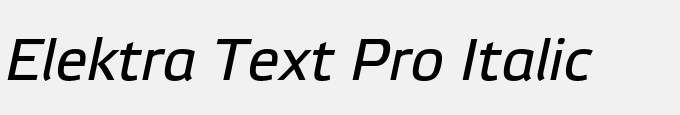 Elektra Text Pro Italic