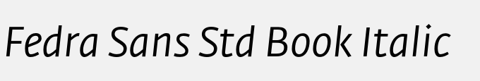 Fedra Sans Std Book Italic