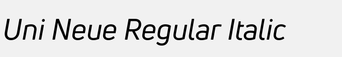 Uni Neue Regular Italic