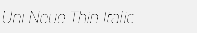 Uni Neue Thin Italic