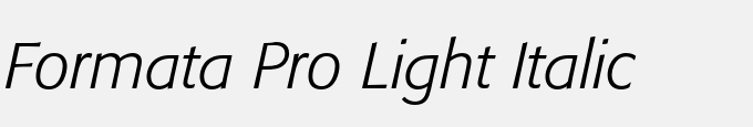Formata Pro Light Italic