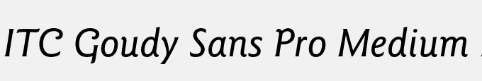 ITC Goudy Sans Pro Medium Italic